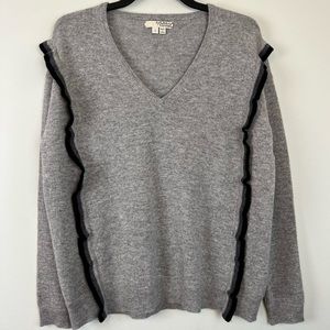 Label + Thread Gray 100% Cashmere V-Neck Sweater Size S